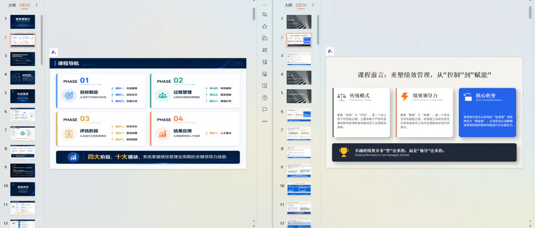 PPT目录页效果对比